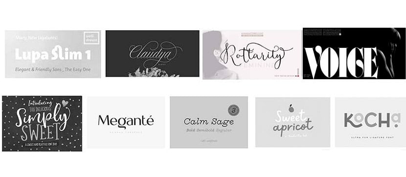 6 exemples de typographies.