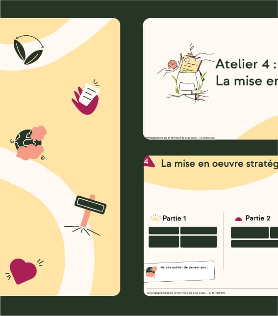 Extrait du template Canva comportant les illustrations Les 2 sacs.